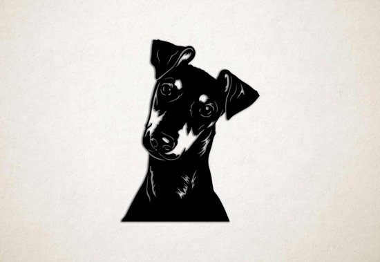 Wanddecoratie - Hond - Manchester Terrier 4 - L - 99x75cm - Zwart - muurdecoratie - Line Art