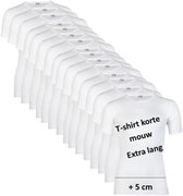 10-pack extra lange heren T-shirts met ronde hals M3000 Wit M