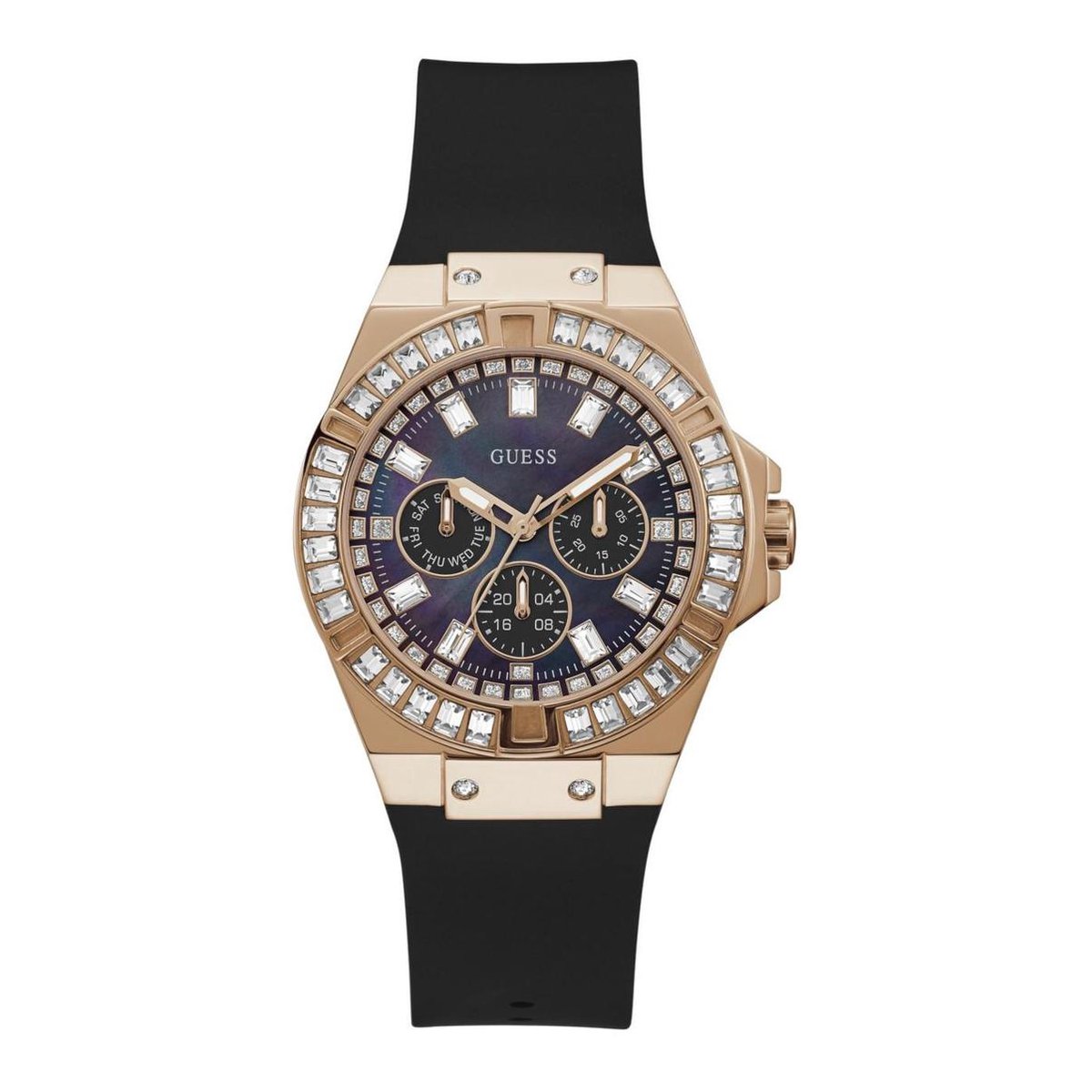 Guess Venus GW0118L2 Horloge - Siliconen - Zwart - Ø 39 mm