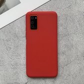 Voor Huawei Honor V30 Shockproof Frosted TPU beschermhoes (rood)