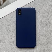 Voor Huawei Honor Play 3e Shockproof Frosted TPU beschermhoes (donkerblauw)