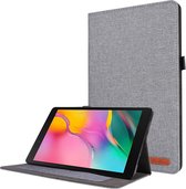 Voor Samsung Galaxy Tab A7 (2020) Horizontale Flip TPU + stof PU lederen beschermhoes met kaartsleuven en houder (grijs)