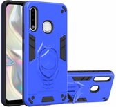 Voor Samsung Galaxy A70e 2 in 1 Armor Knight Series PC + TPU beschermhoes met onzichtbare houder (donkerblauw)