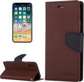 GOOSPERY FANCY DAGBOEK voor iPhone X / XS Cross Texture Horizontale Flip Leren Case met Kaartsleuven & Portemonnee & Houder (Bruin)