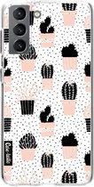 Casetastic Samsung Galaxy S21 4G/5G Hoesje - Softcover Hoesje met Design - Cactus Print Print