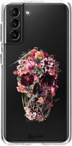 Casetastic Samsung Galaxy S21 Plus 4G/5G Hoesje - Softcover Hoesje met Design - Transparent Skull Print