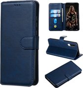 Voor Xiaomi Mi CC9 / Mi A3 Lite Klassieke kalfsleer Horizontale flip PU lederen tas, met houder & kaartsleuven & portemonnee (blauw)