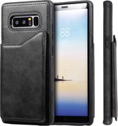 Voor Galaxy Note 8 Shockproof Calf Texture beschermhoes met houder & kaartsleuven & frame (zwart)