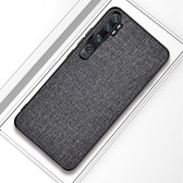 Voor Xiaomi Mi CC9 Pro schokbestendige doektextuur PC + TPU beschermhoes (grijs)