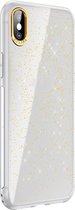 Voor iPhone XS Max SULADA goudfolie TPU-plating beschermhoes (wit)