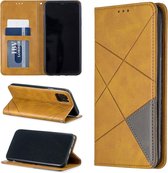 Ruit Textuur Horizontale Flip Magnetische Leren Case met houder & kaartsleuven & portemonnee voor iPhone 11 Pro Max (geel)