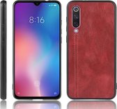 Voor Xiaomi Mi A3 / CC9E schokbestendig naaien Koe patroon Skin PC + PU + TPU Case (rood)