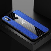 Voor Xiaomi Mi 8 XINLI stiksels textuur schokbestendige TPU beschermhoes (blauw)