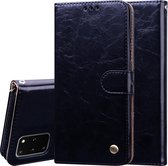 Voor Galaxy S20 Plus Business Style Oil Wax Texture Horizontal Flip Leather Case, met houder & kaartsleuven & portemonnee (zwart)