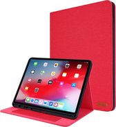 Voor iPad Pro 12.9 (2020) Horizontale flip TPU + stof PU lederen beschermhoes met naamkaartclip (rood)