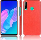 Voor Huawei P40 lite E / Y7p Shockproof Litchi Texture PC + PU Case (Rood)