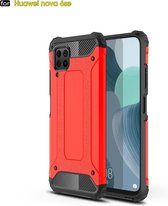 Voor Huawei Nova 6 SE Magic Armor TPU + PC Combinatie Case (Rood)