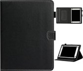 Voor 8 inch Universele Effen Kleur Horizontale Flip Leren Case met Kaartsleuven & Houder & Pen Slot (Zwart)