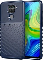 Voor Xiaomi Redmi Note 9 Thunderbolt Shockproof TPU Soft Case (blauw)