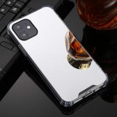 Voor iPhone 11 Pro Max TPU + acryl Four Drop Luxury Plating Mirror Phone Case Cover (zilver)