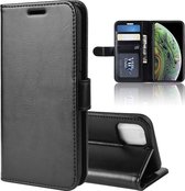 R64 textuur enkele vouw horizontale flip lederen case voor iPhone 11 Pro, met houder & kaartsleuven & portemonnee (zwart)