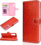 Voor Samsung Galaxy A70 Glitterpoeder Horizontale Flip Leren Case met Kaartsleuven & Houder & Fotolijst & Portemonnee (Rood)