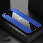 Voor OPPO R11 XINLI stiksels Textue schokbestendige TPU beschermhoes (blauw)