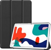Voor Huawei MatePad 10.4 inch Effen kleur Anti-fall Horizontale Flip Tablet PC Beschermende lederen tas met beugel (zwart)