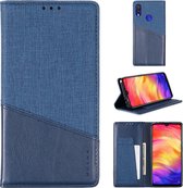 Voor Xiaomi Redmi Note 7 MUXMA MX109 horizontale flip lederen tas met houder en kaartsleuf en portemonnee (blauw)