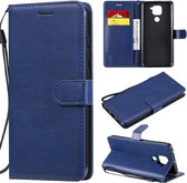 Voor Xiaomi Redmi Note 9 / 10X 4G Effen kleur Horizontale Flip Beschermende lederen tas met houder & kaartsleuven & portemonnee & fotolijst & lanyard (blauw)
