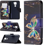 Voor Xiaomi Redmi Note 9 Gekleurd tekenpatroon Horizontale flip lederen tas met houder & kaartsleuven & portemonnee (vlinder)