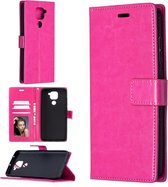 Voor Geschikt voor Xiaomi Redmi Note 9 Crazy Horse Texture Horizontale Flip Leather Case met houder & kaartsleuven & portemonnee & fotolijst (Rose Red)