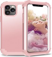 Voor iPhone 11 Pro Max PC + Silicone Driedelige anti-drop mobiele telefoon beschermende Bback Cover (Rose goud)