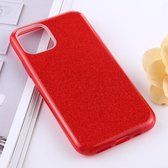 Volledige dekking TPU + PC Glittery poeder beschermende achterkant van de behuizing voor iPhone 11 Pro (rood)