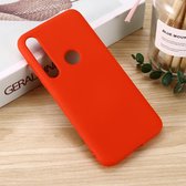 Voor Motorola G8 Play / One Macro Effen kleur Vloeibare siliconen schokbestendige hoes (rood)