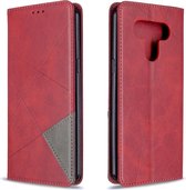 Voor LG K51 Rhombus Texture Horizontale Flip Magnetische Leren Case met Houder & Kaartsleuven & Portemonnee (Rood)