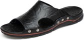 Heren Casual strandschoenen Pantoffels Microfiber-sandalen, maat: 38 (zwart)