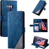 Voor Samsung Galaxy Note9 Skin Feel Splicing Horizontale Flip Leather Case met houder & kaartsleuven & portemonnee & fotolijst (blauw)
