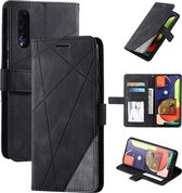 Voor Samsung Galaxy A50 Skin Feel Splicing Horizontale flip lederen tas met houder & kaartsleuven & portemonnee & fotolijst (zwart)
