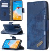 Voor Huawei P40 Bijpassende kleur Krokodiltextuur Horizontale flip PU lederen hoes met houder & kaartsleuven & portemonnee (blauw)