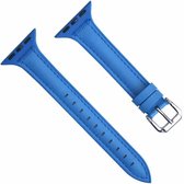 Voor Apple Watch Series 5 & 4 44mm / 3 & 2 & 1 42mm siliconen + lederen vervangende band horlogeband (blauw)
