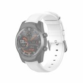 Voor Ticwatch Pro 2020 22 mm lederen band met ronde staartgesp (wit)