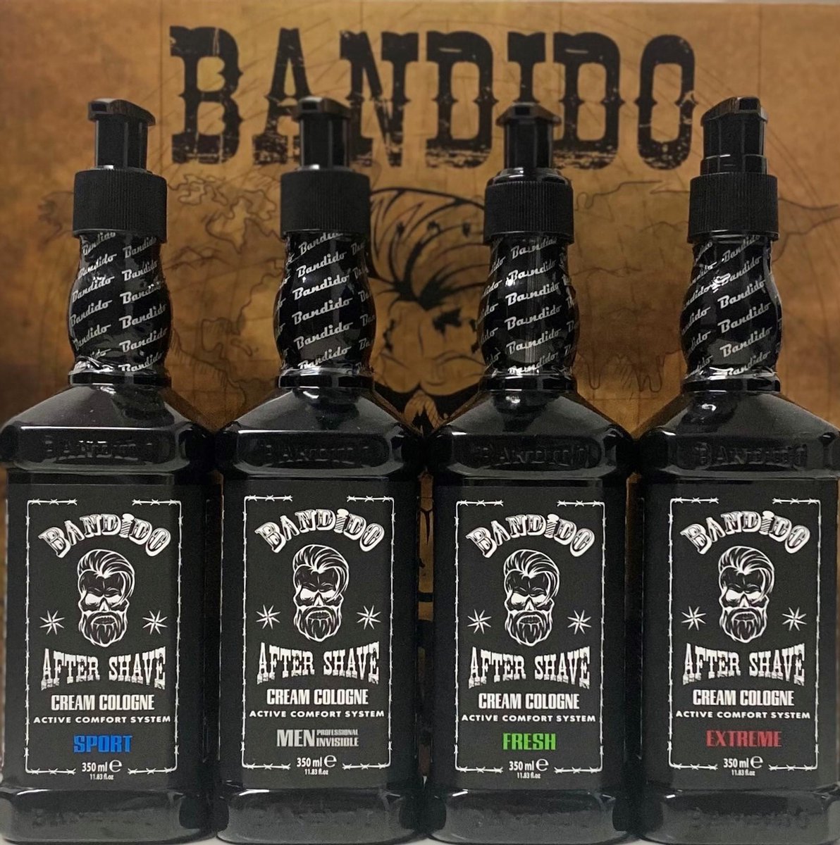 4-Pack Bandido Aftershave Cream Cologne (1x Fresh, 1x Extreme, 1x Sport, 1x Men Invisible)
