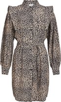 VILA Dames 14067428 ZITA L/S TIE SHIRT DRESS Zwart Jurk - Maat 34