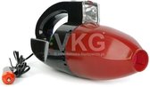 Autostofzuiger met lamp 12V sigaretten aansluiting rood / zwart