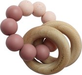 Chewies & More Basic Rattle Bijtring Blush/Rose Gritt 0m+