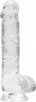 6 / 15 cm Realistic Dildo With Balls - Transparent