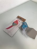 Decoratieve vogels - twee stuks - papegaai en musje