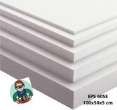 Isolatiemateriaal - EPS isolatieplaten EPS60SE Piepschuim Tempex  50x50x5 cm pak 4 platen - isolatie materiaal