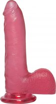 7 Inch Thin Cock with Balls - Pink